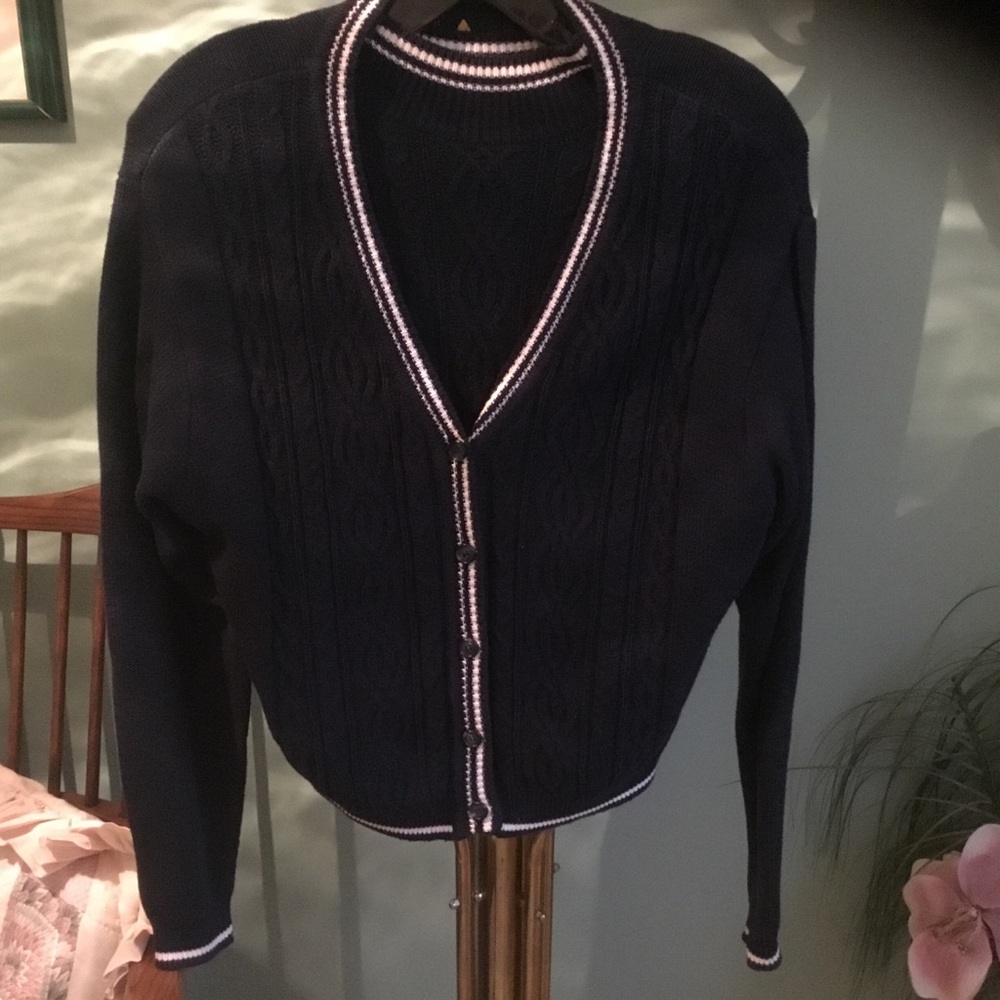 Lizsport Petite Navy Sweater Set - Size S